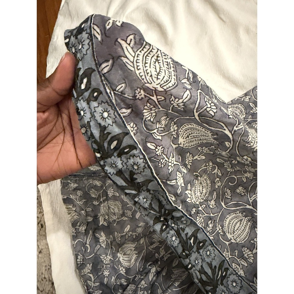 Marea by Liz Joy Womens Small Maxi Dress Dusty Blue Indian Block Print GUC - Picture 15 of 15